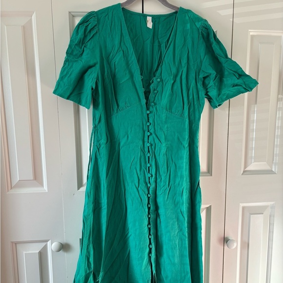 Green Button-Down midi Dress - Picture 3 of 12